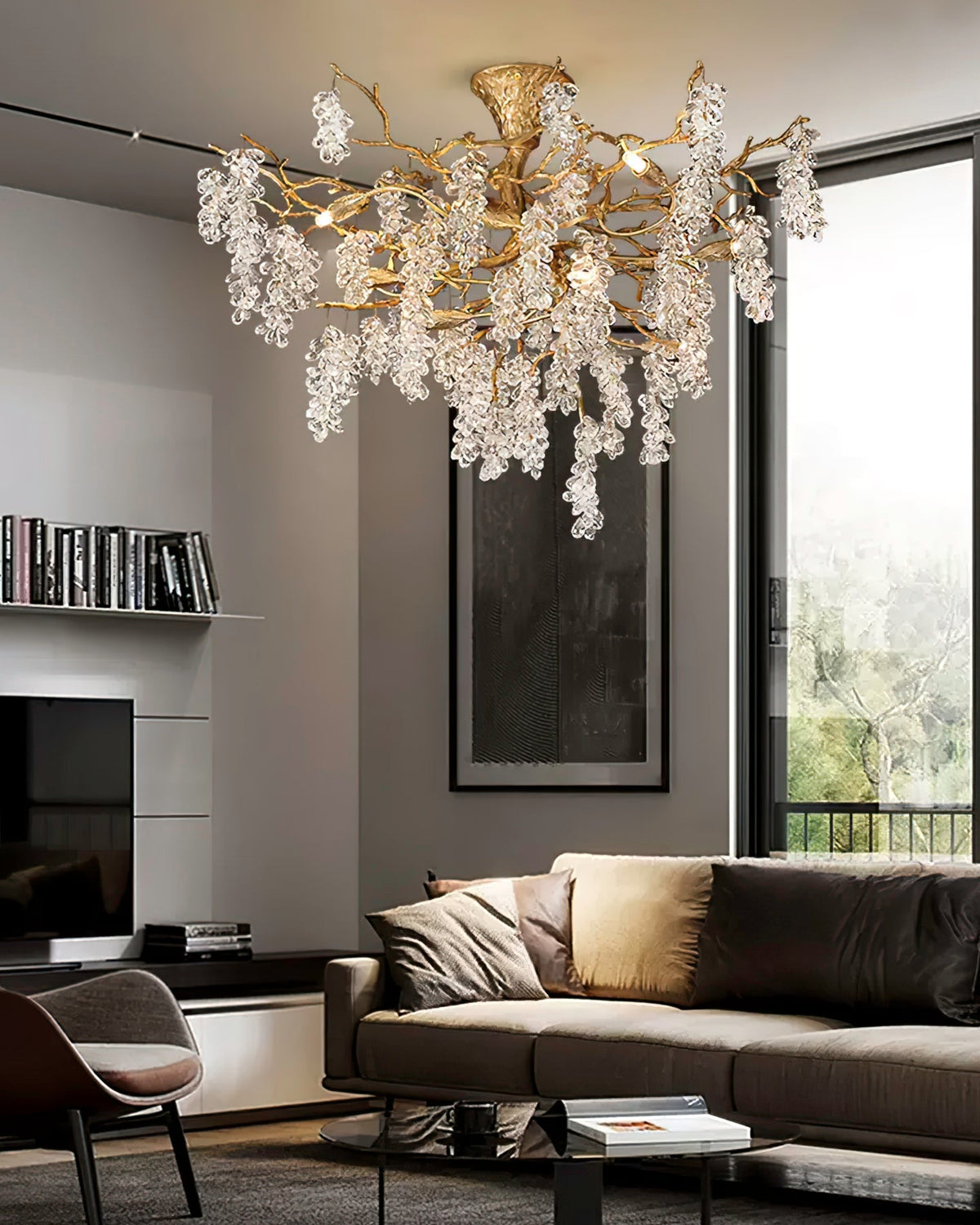 Grape Branch Crystal Chandelier