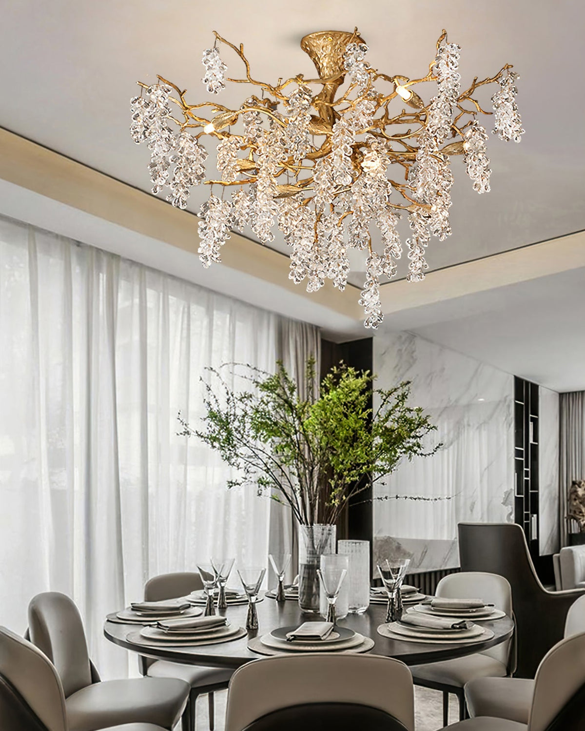 Grape Branch Crystal Chandelier