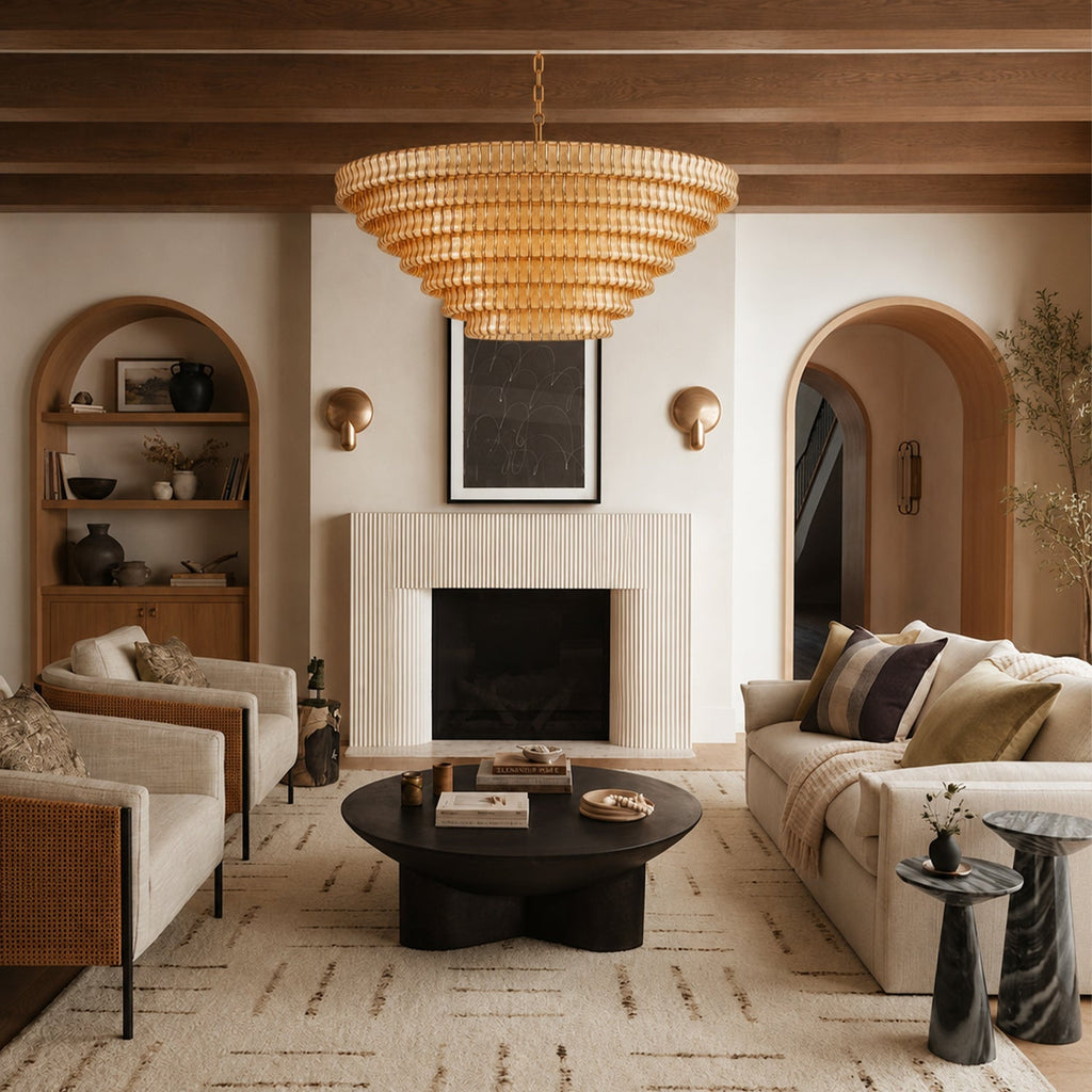 Ghiaccio 7-Tier Glass Round Chandelier 60"