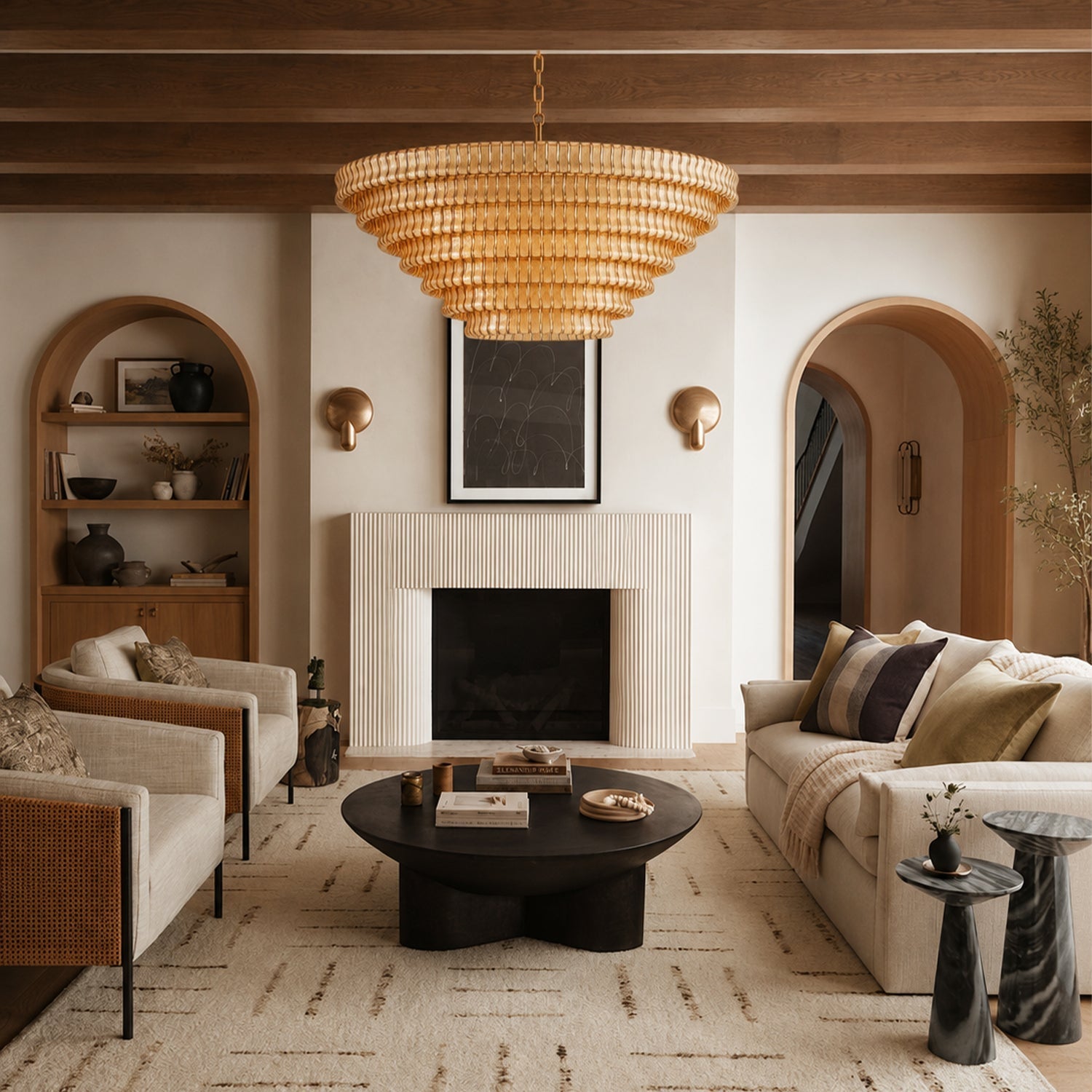 Ghiaccio 7-Tier Glass Round Chandelier 60"