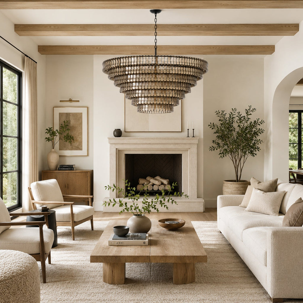 Ghiaccio 7-Tier Glass Round Chandelier 60"