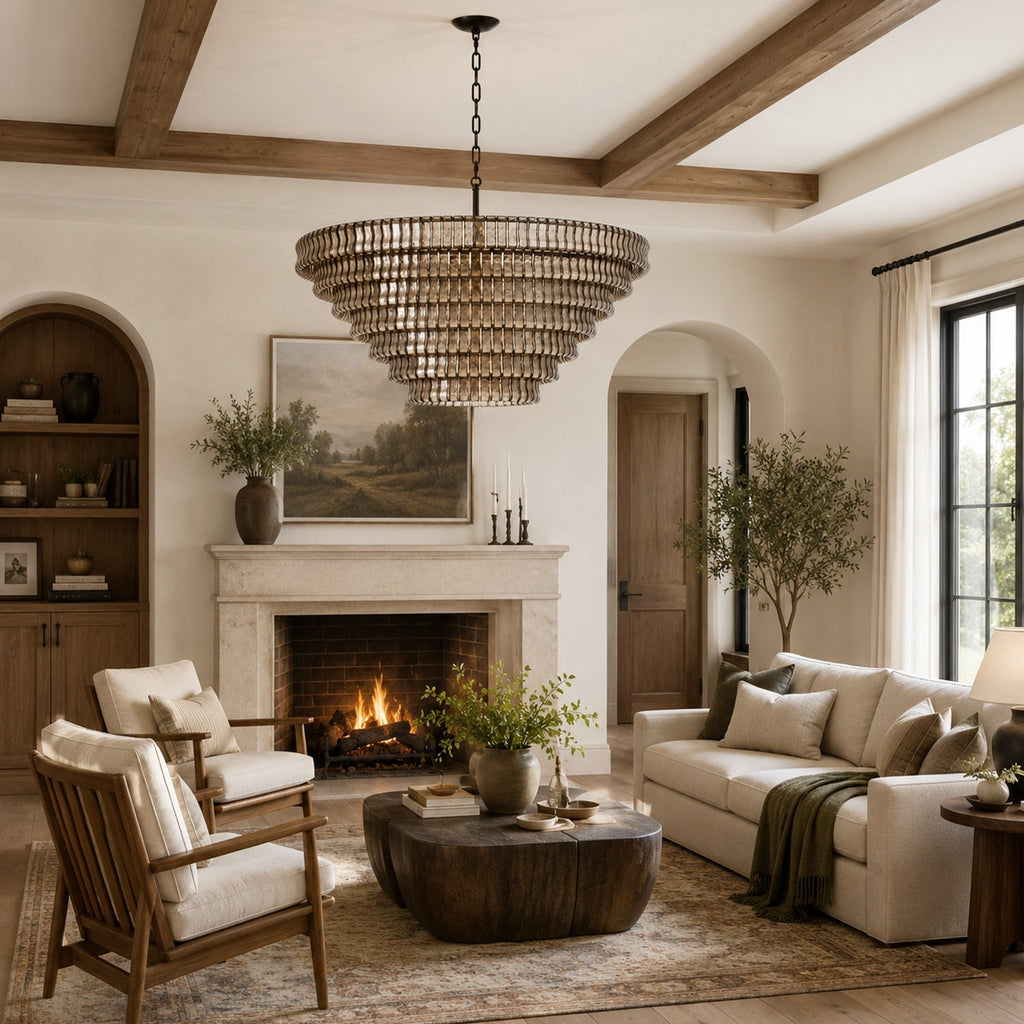 Ghiaccio 7-Tier Glass Round Chandelier 60"