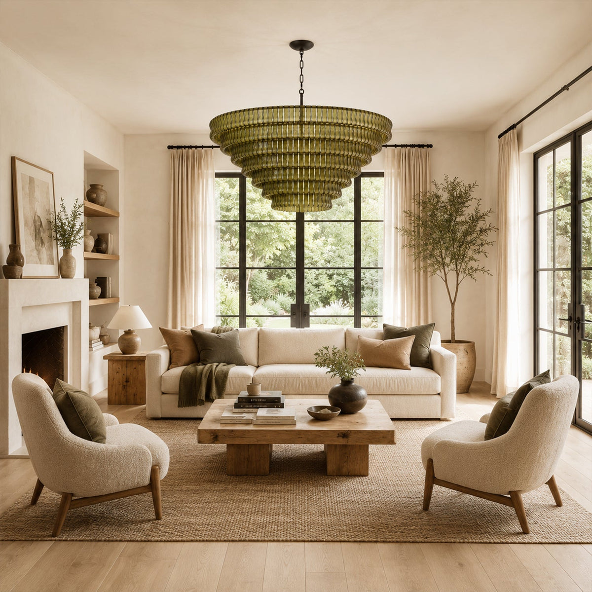Ghiaccio 7-Tier Glass Round Chandelier 60"