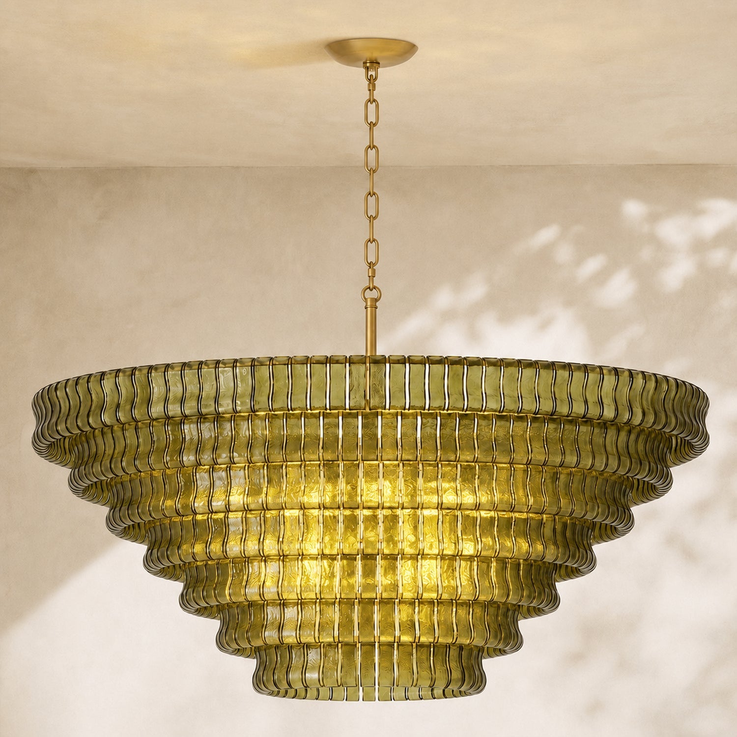 Ghiaccio 7-Tier Glass Round Chandelier 60"