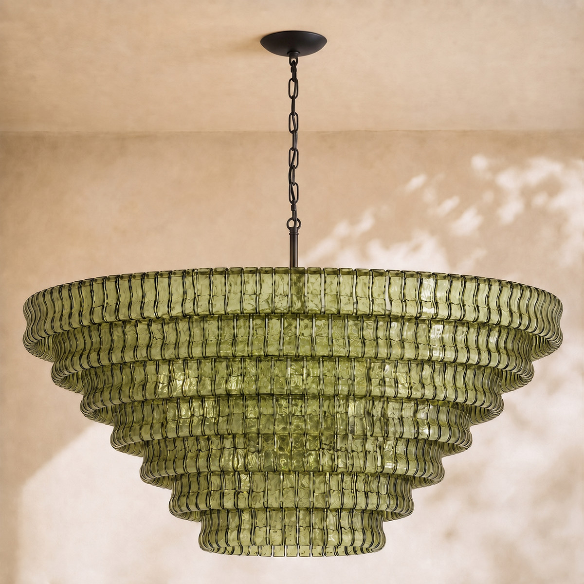 Ghiaccio 7-Tier Glass Round Chandelier 60"