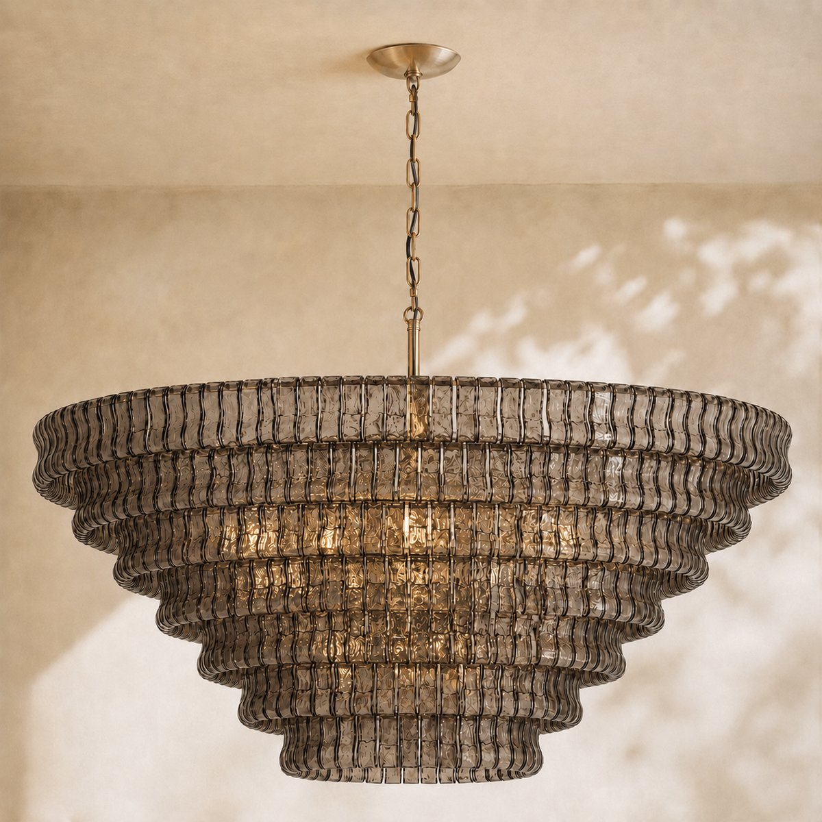 Ghiaccio 7-Tier Glass Round Chandelier 60"