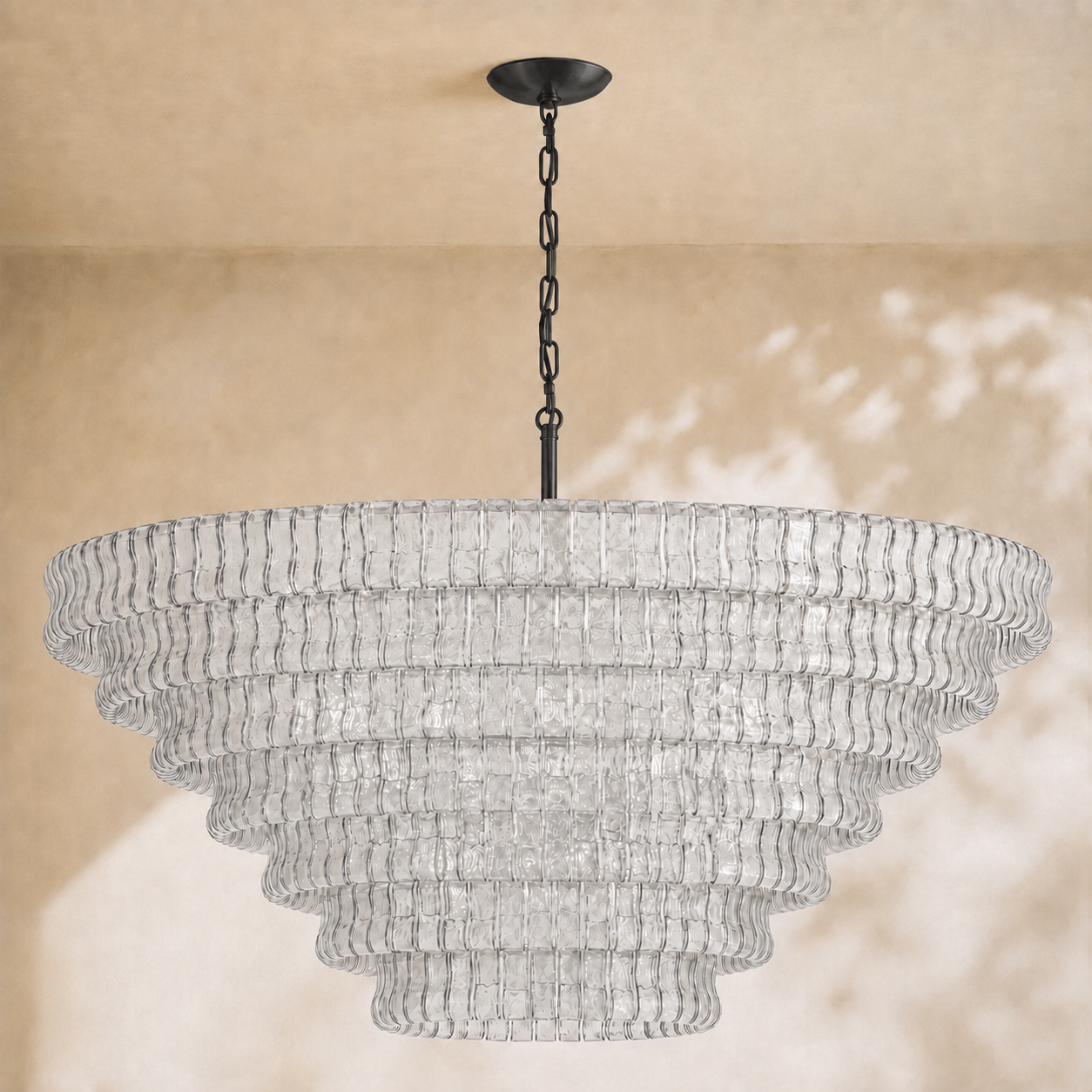 Ghiaccio 7-Tier Glass Round Chandelier 60"