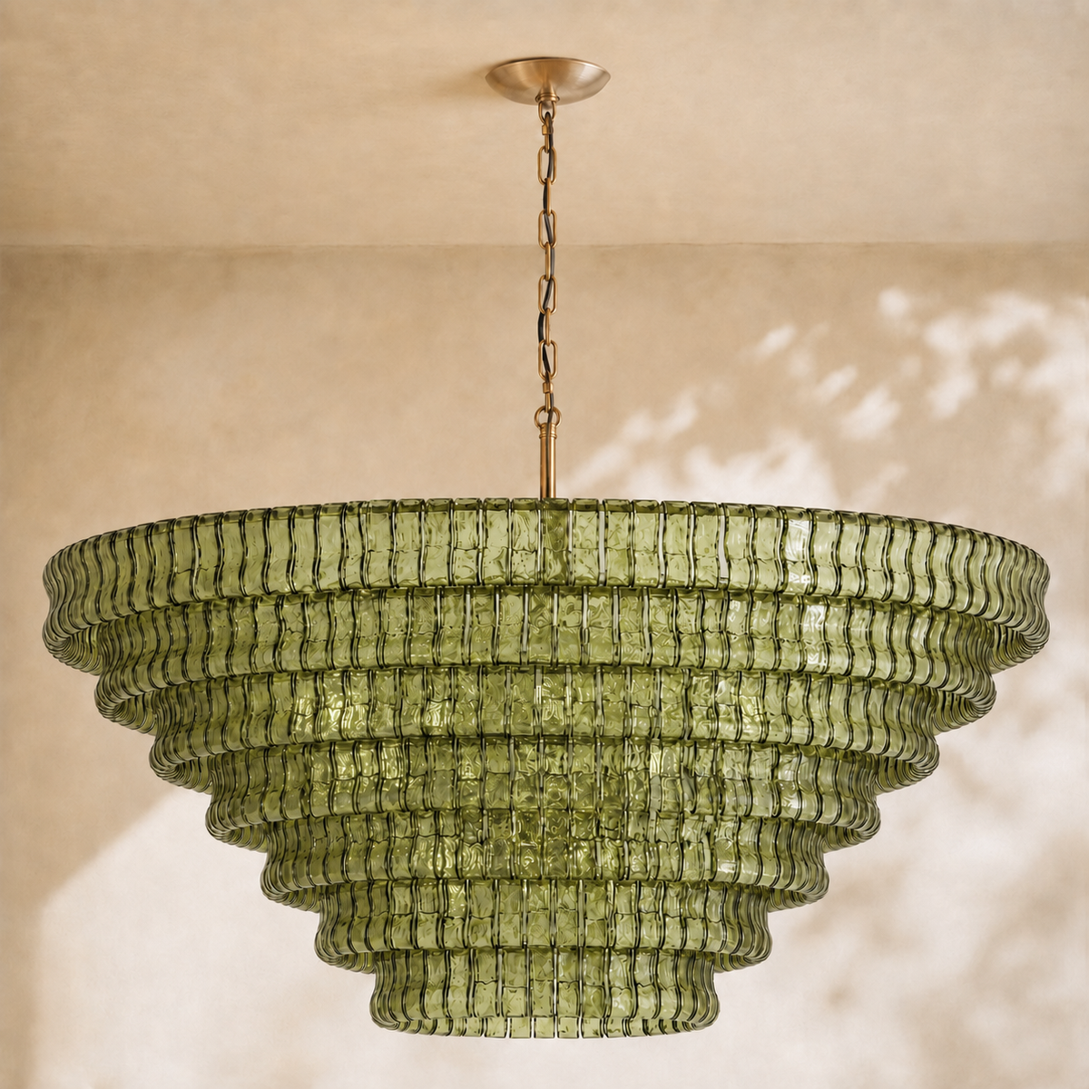 Ghiaccio 7-Tier Glass Round Chandelier 60"