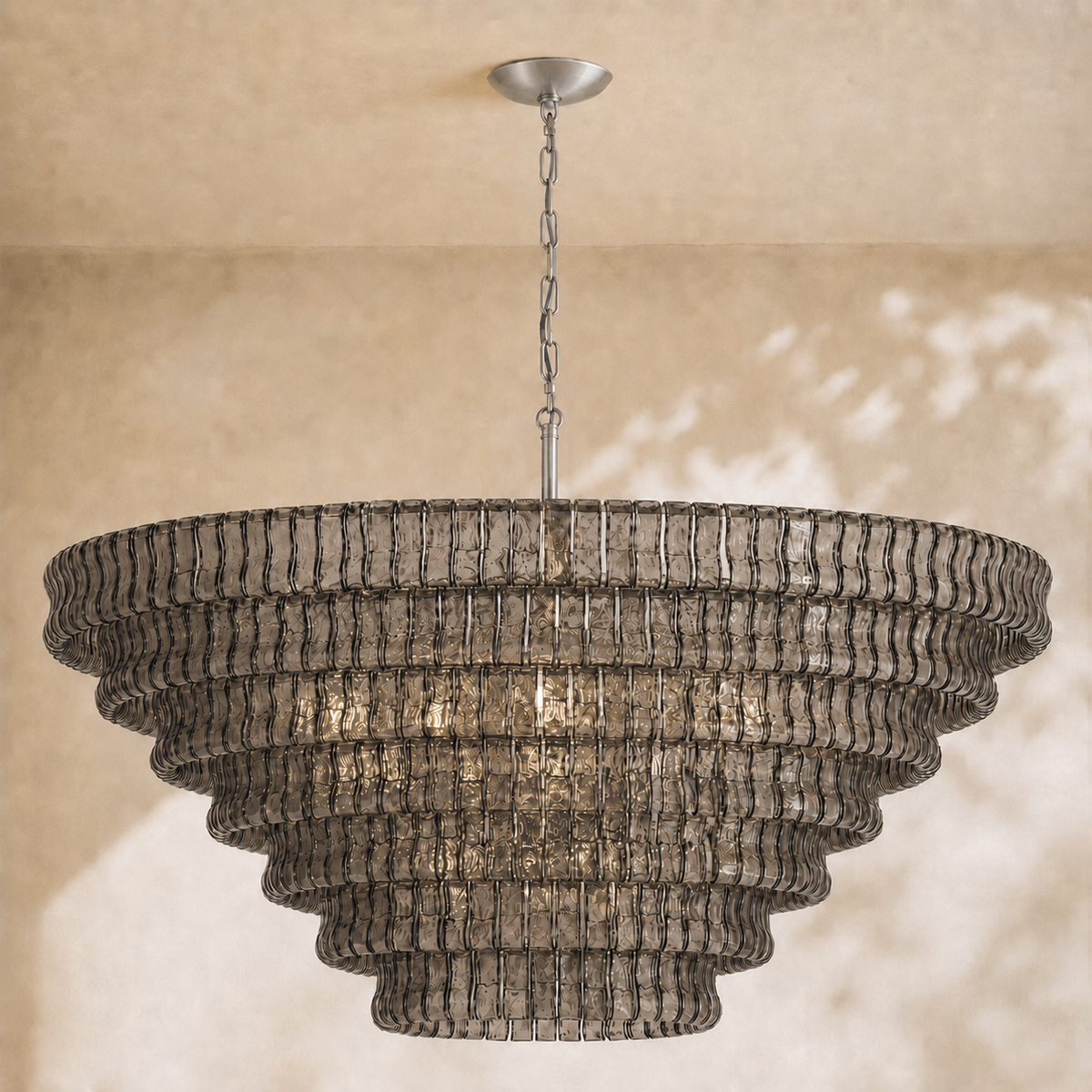 Ghiaccio 7-Tier Glass Round Chandelier 60"