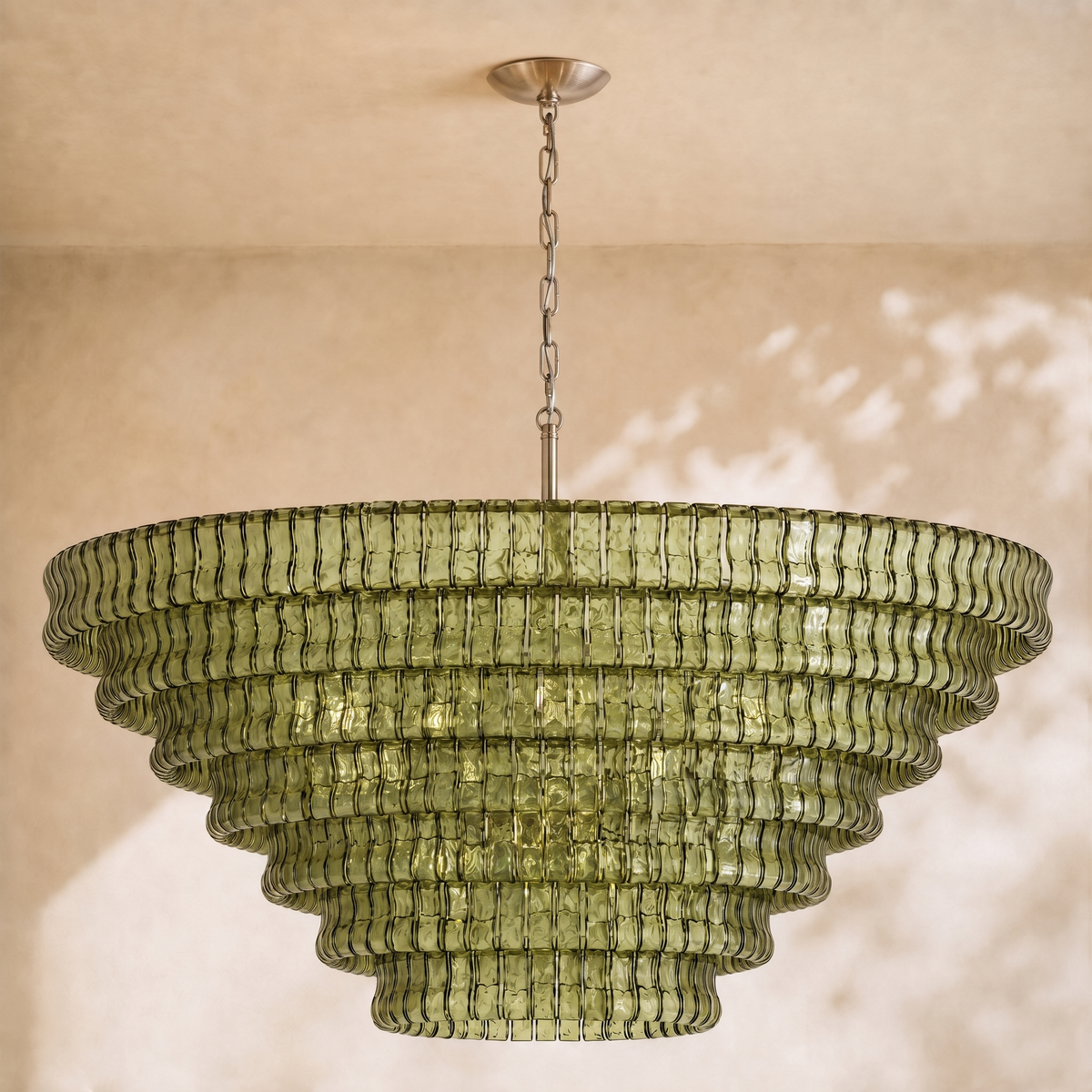 Ghiaccio 7-Tier Glass Round Chandelier 60"