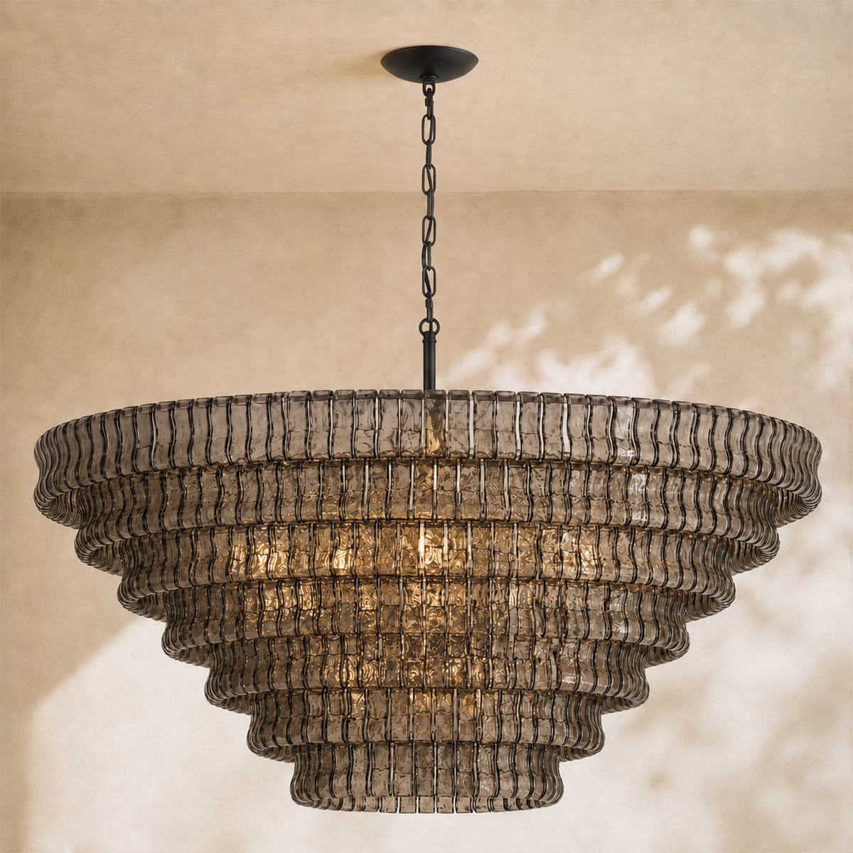 Ghiaccio 7-Tier Glass Round Chandelier 60"