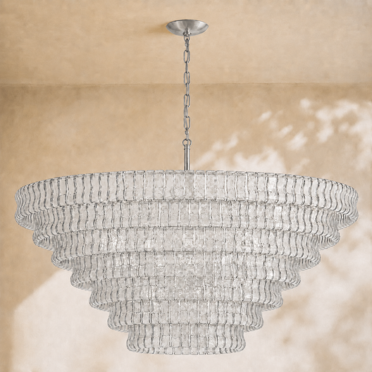 Ghiaccio 7-Tier Glass Round Chandelier 60"