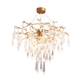 Icicle Branch Brass Crystal Chandelier