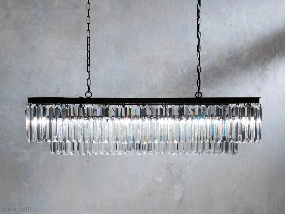Leyland Tiered Rectangular Chandelier-AuranHome