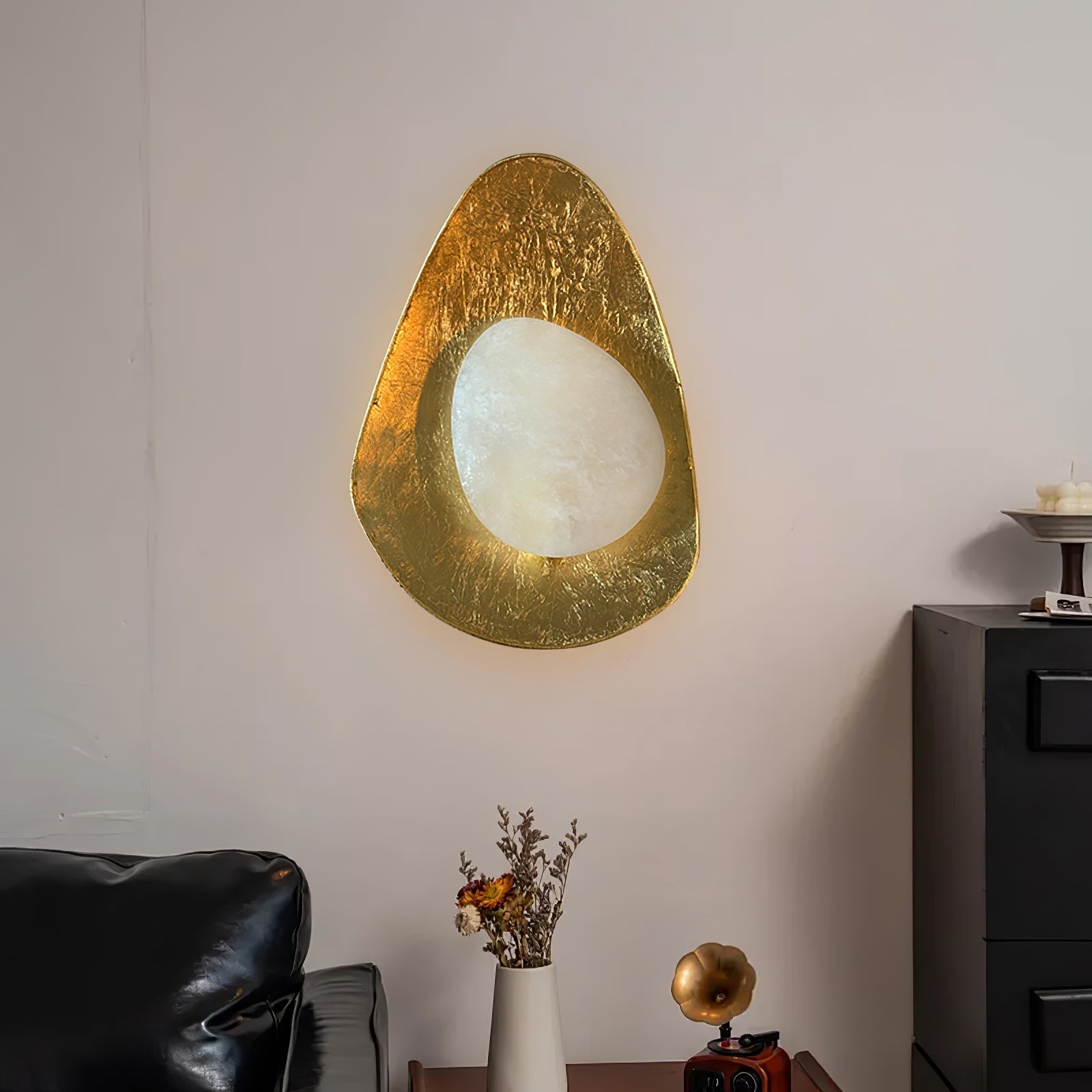 Organic Gilded Pebble Sconce