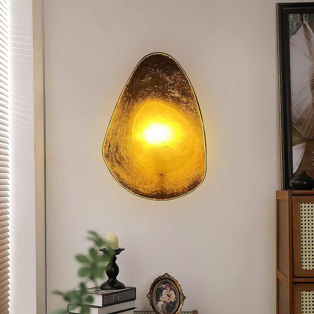 Organic Gilded Pebble Sconce