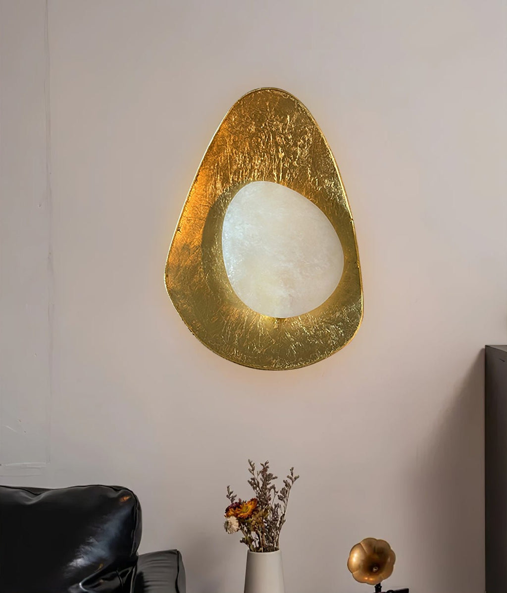 Organic Gilded Pebble Sconce