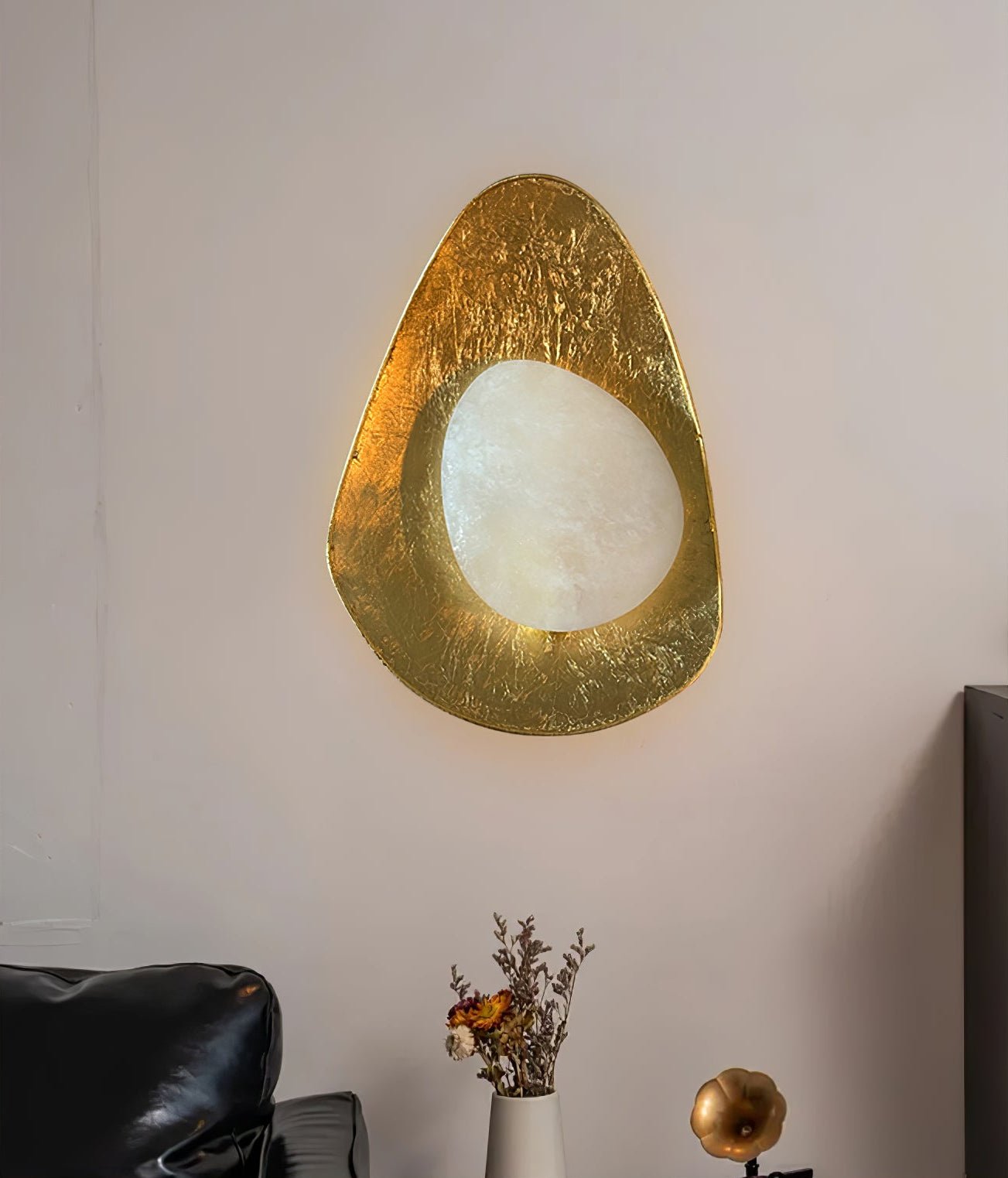 Organic Gilded Pebble Sconce