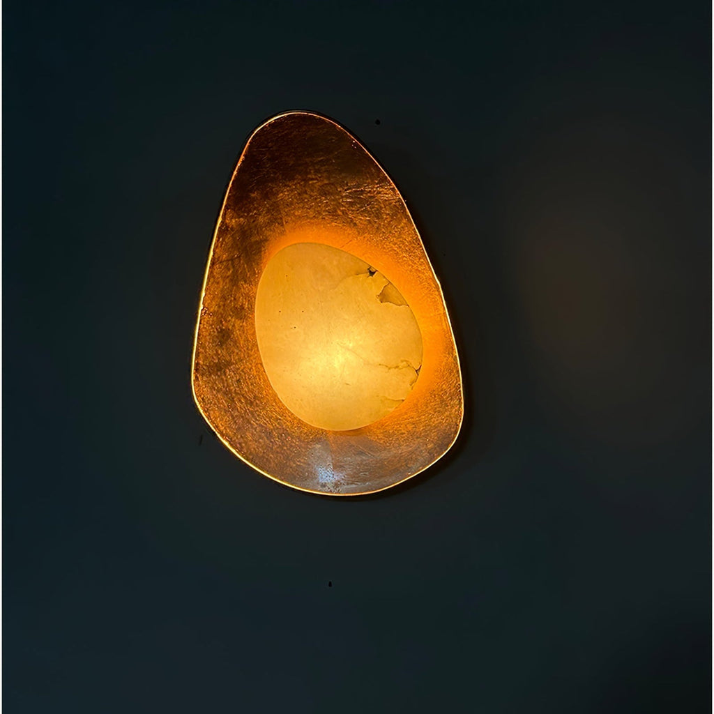 Organic Gilded Pebble Sconce
