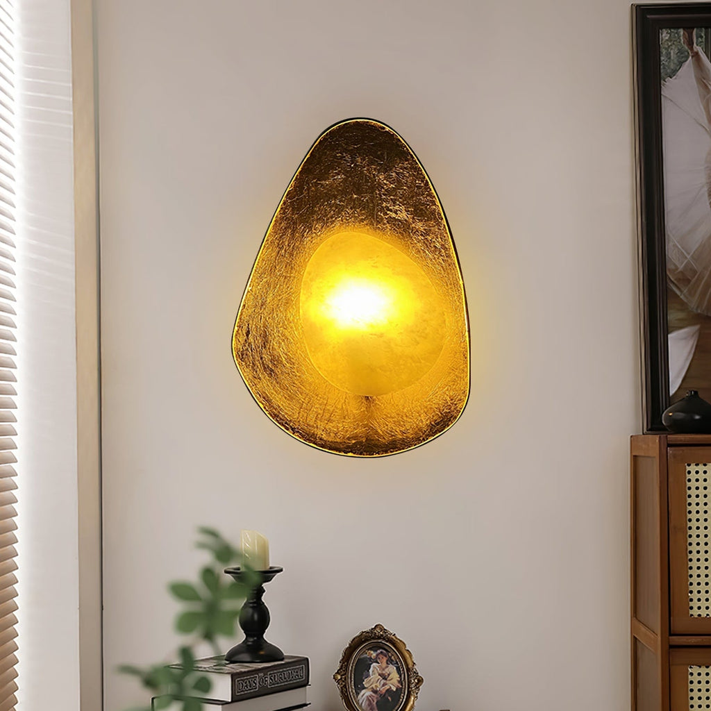 Organic Gilded Pebble Sconce