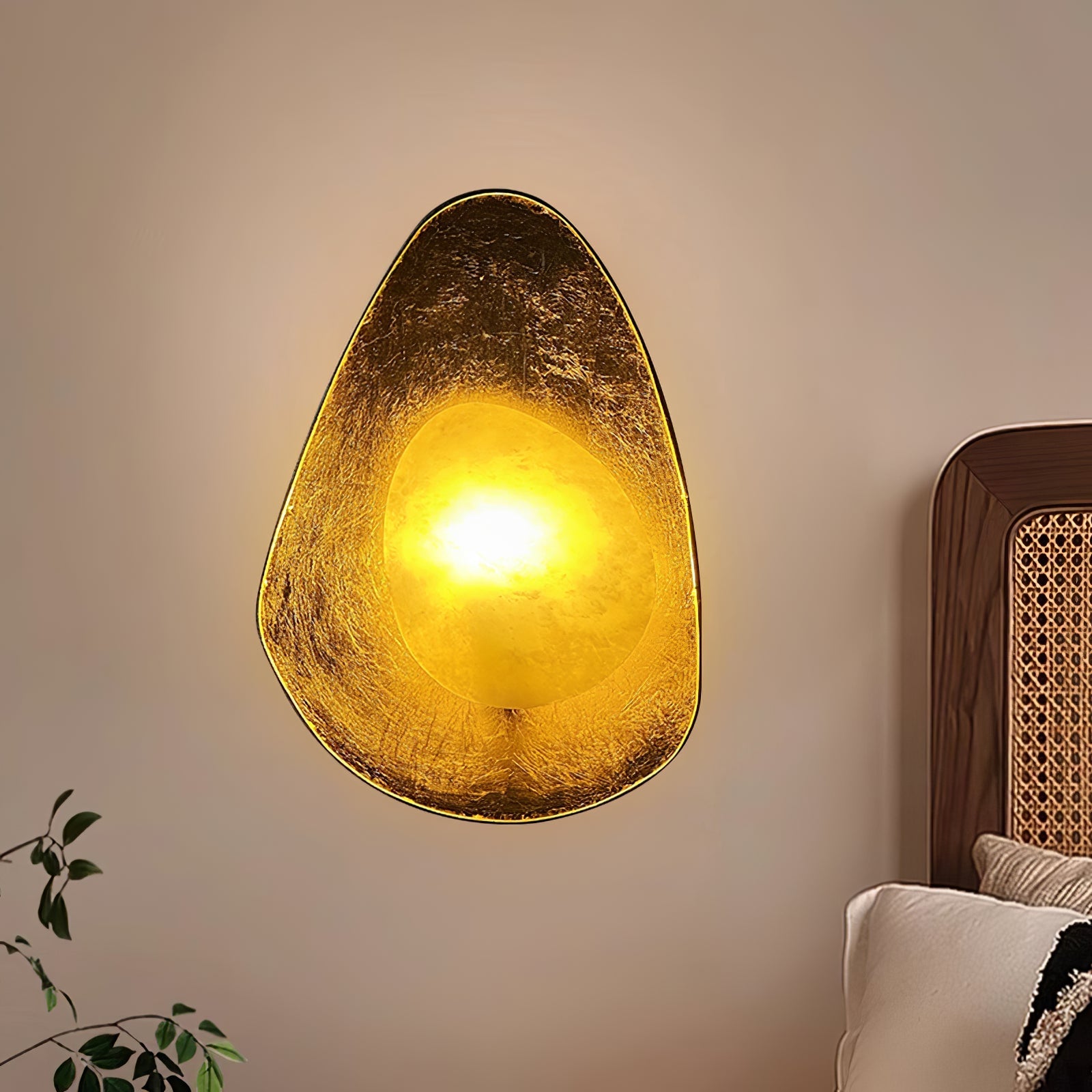 Organic Gilded Pebble Sconce