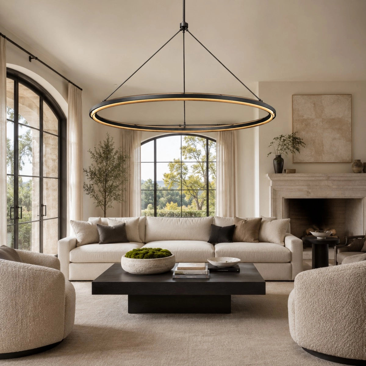 Pelta Round Chandelier 36“ 48" 60"D