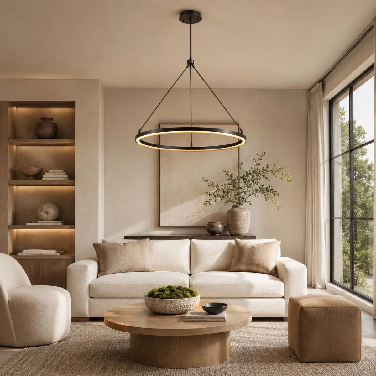 Pelta Round Chandelier 36“ 48" 60"D