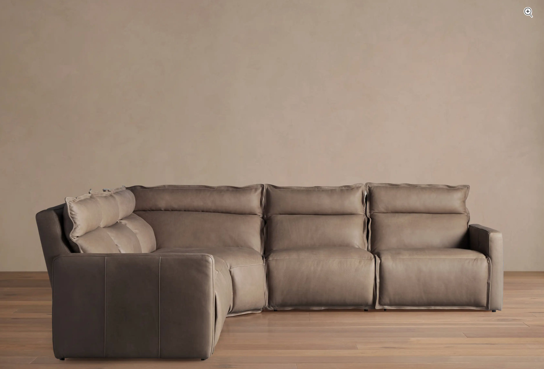 Rowland Leather Five-Piece Motion Corner Sectional