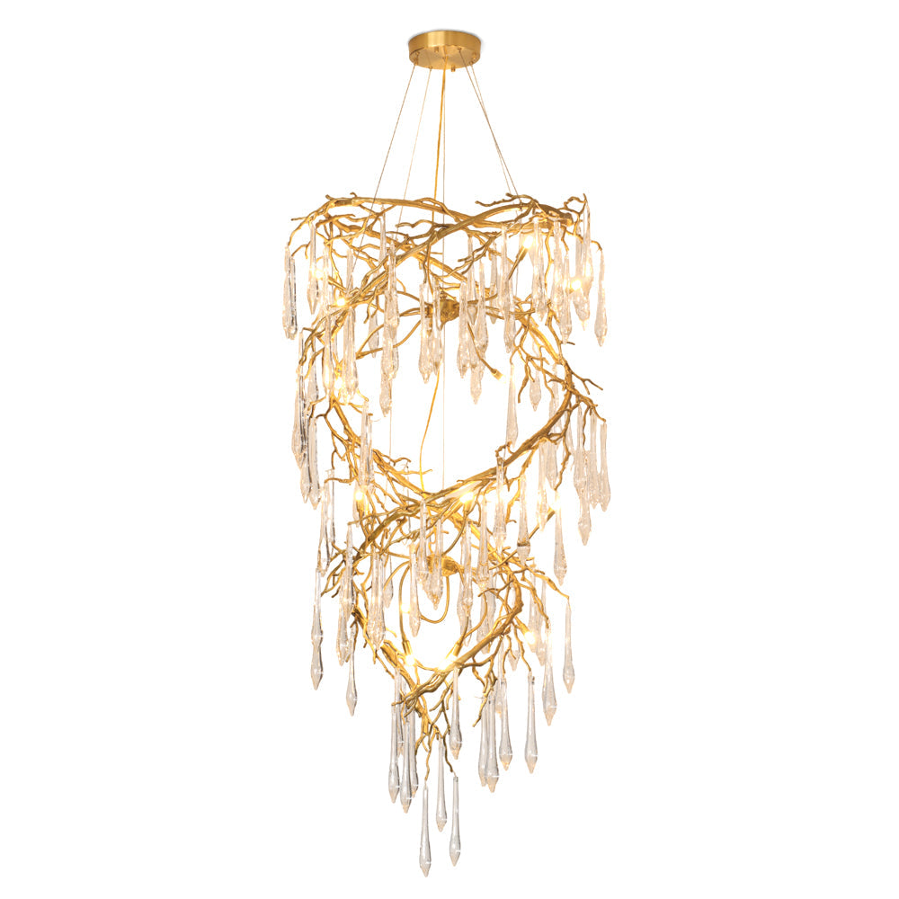 Spiral Branch Crystal Chandelier