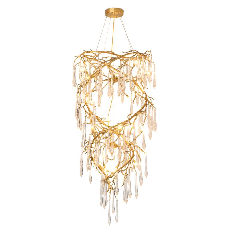 Spiral Branch Crystal Chandelier