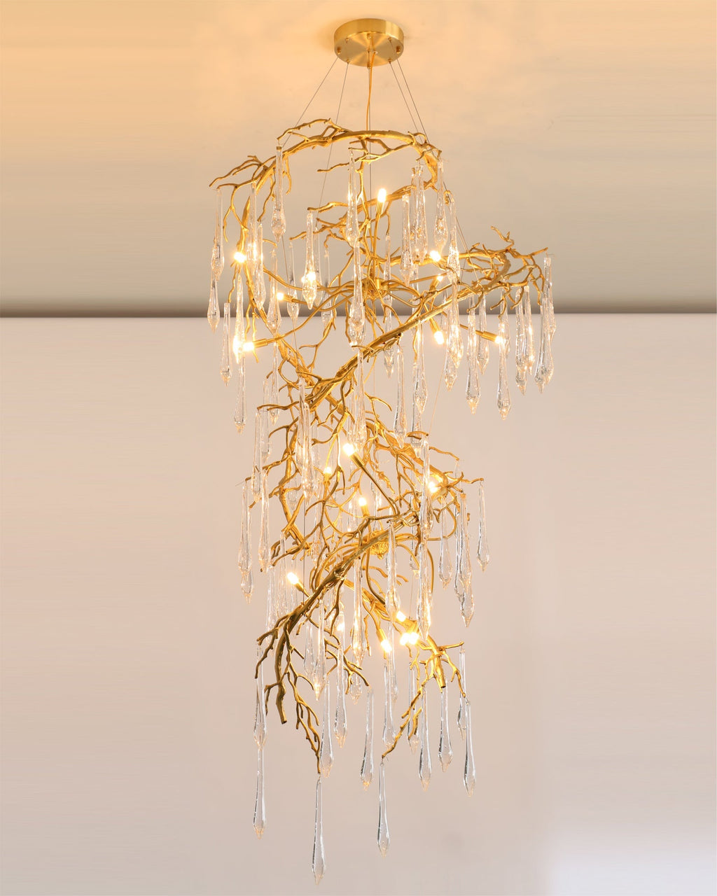 Spiral Branch Crystal Chandelier