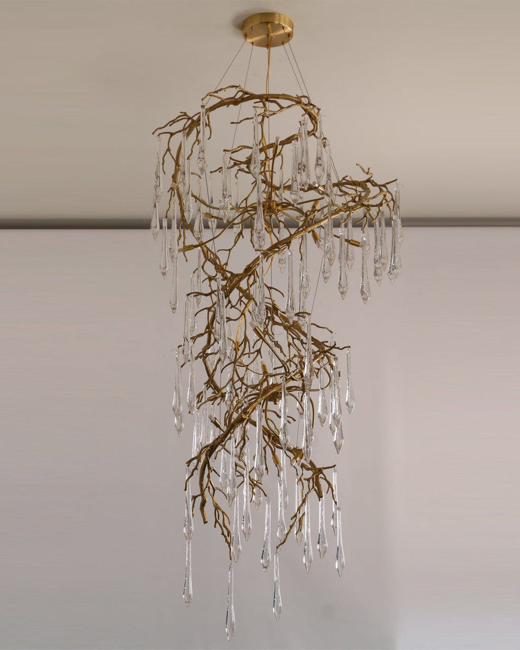 Spiral Branch Crystal Chandelier