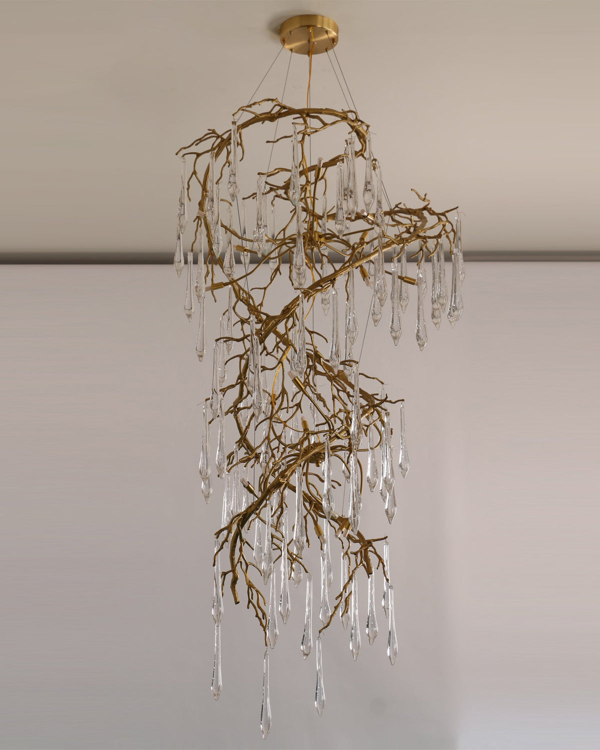 Spiral Branch Crystal Chandelier