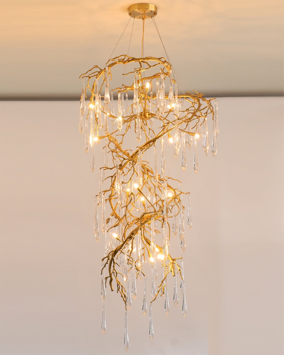 Spiral Branch Crystal Chandelier