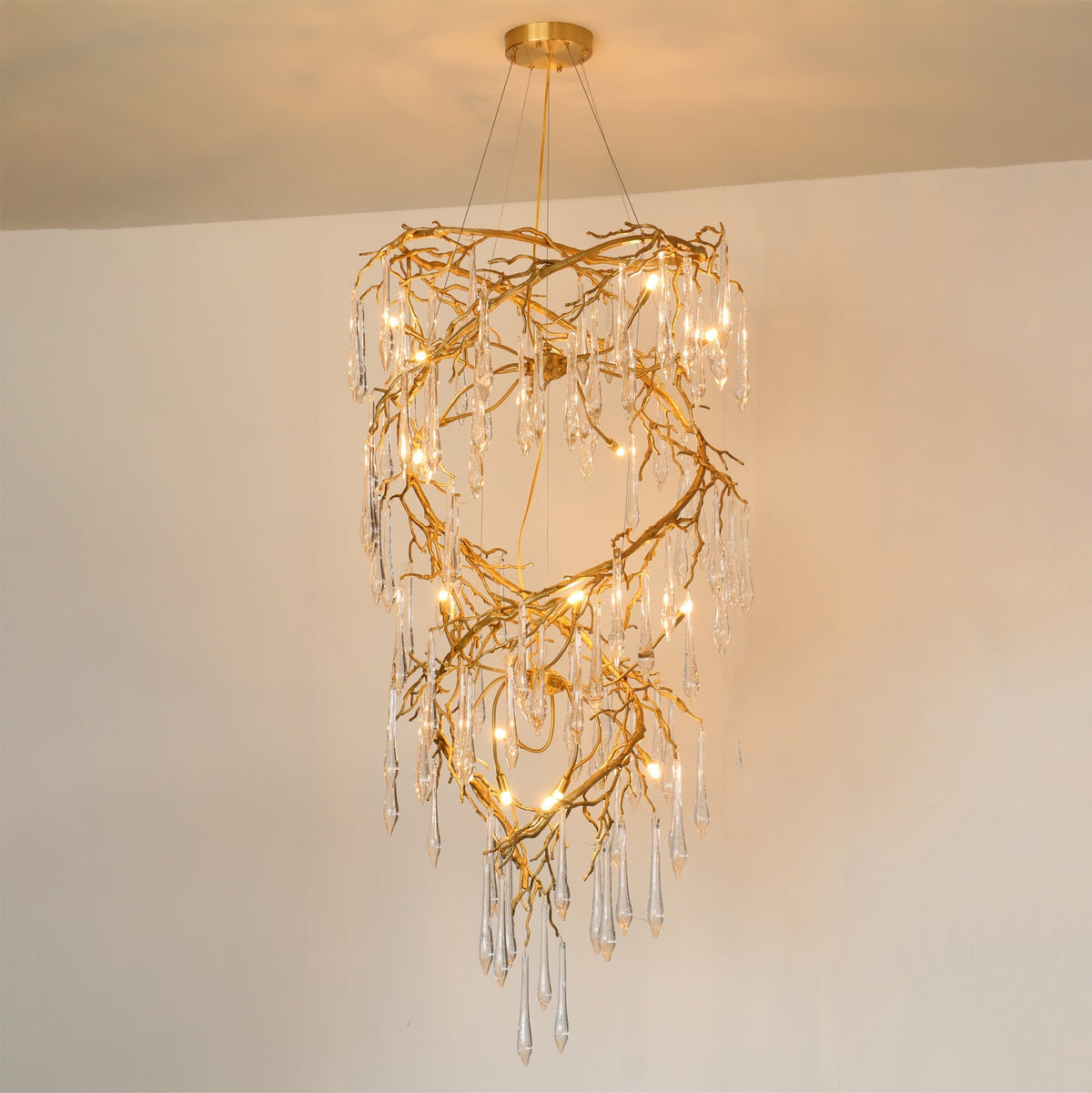 Spiral Branch Crystal Chandelier