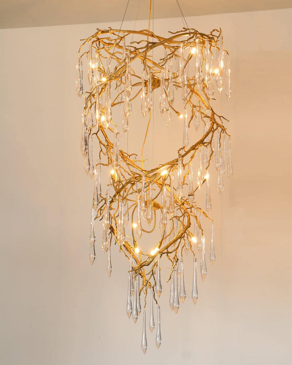 Spiral Branch Crystal Chandelier