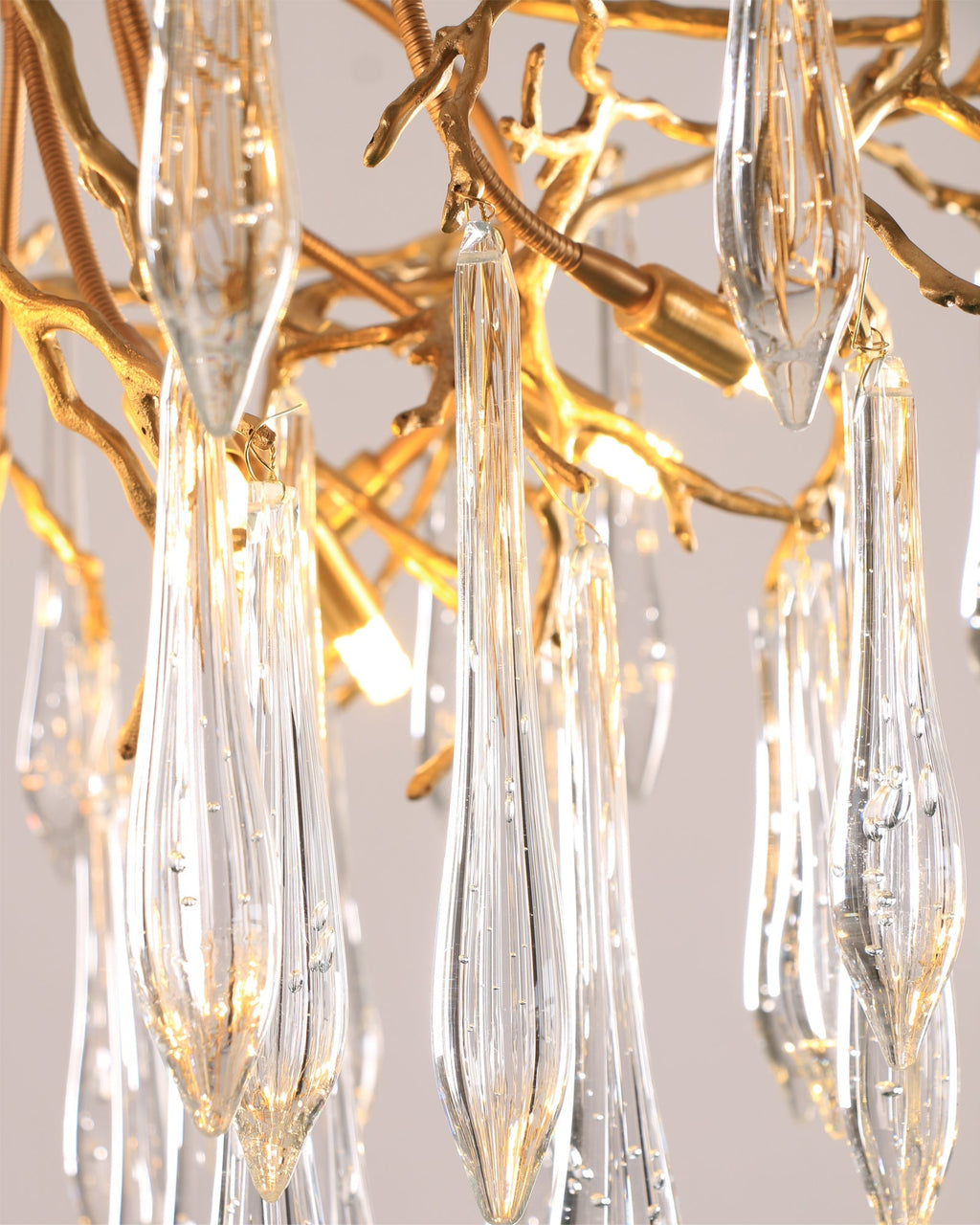 Teardrop Branch Brass Round Flushmount