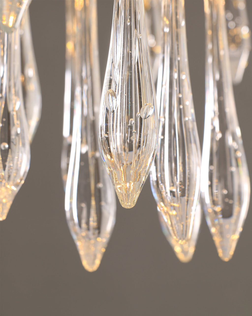 Teardrop Branch Brass Round Flushmount