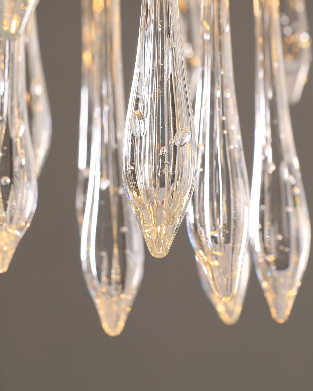 Teardrop Branch Brass Round Flushmount