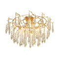 Teardrop Branch Brass Round Flushmount