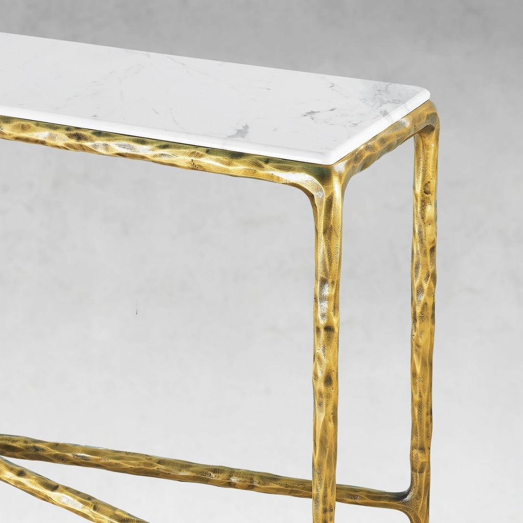 Thaddies Rectangle Marble Console Table-Vancei