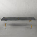 Thaddies Retro Copper Frame Solid Wood Dining Bench-Vancei