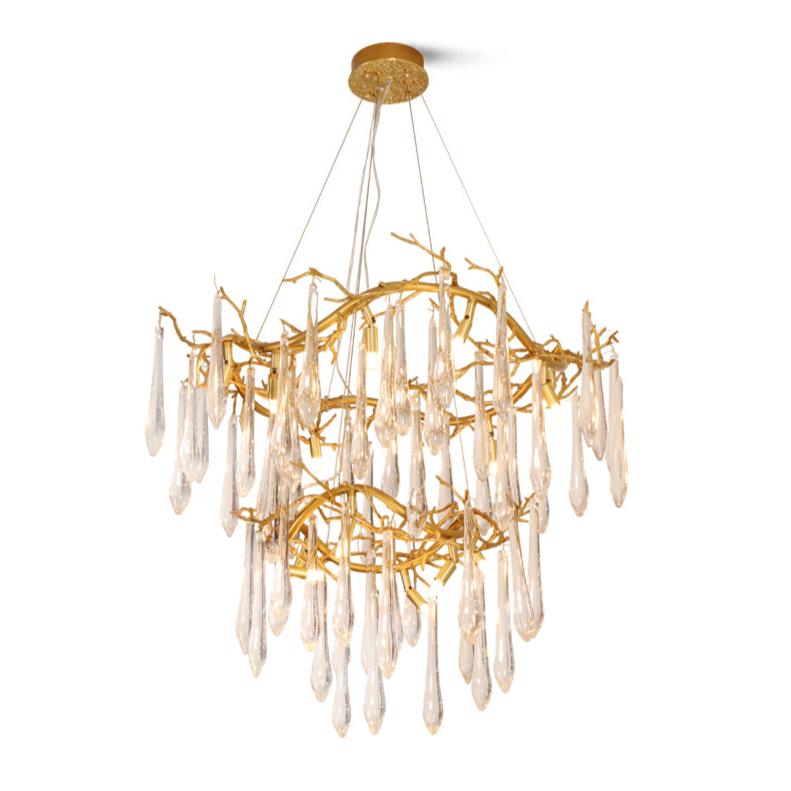 Waterfall Branch Brass Chandelier