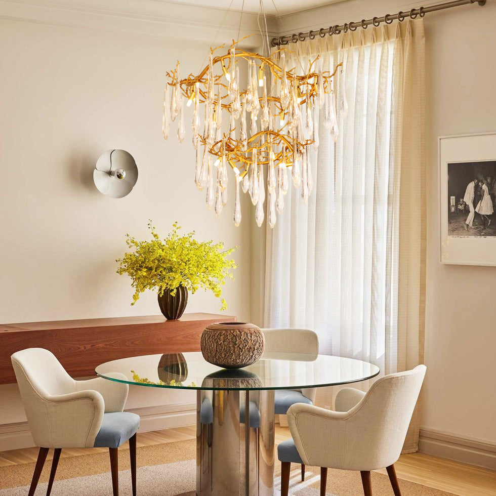 Waterfall Branch Brass Chandelier