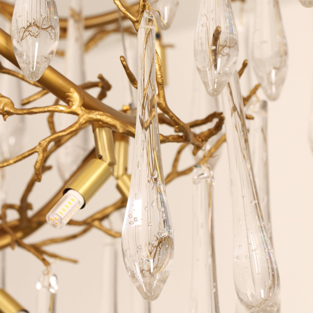 Waterfall Branch Brass Chandelier