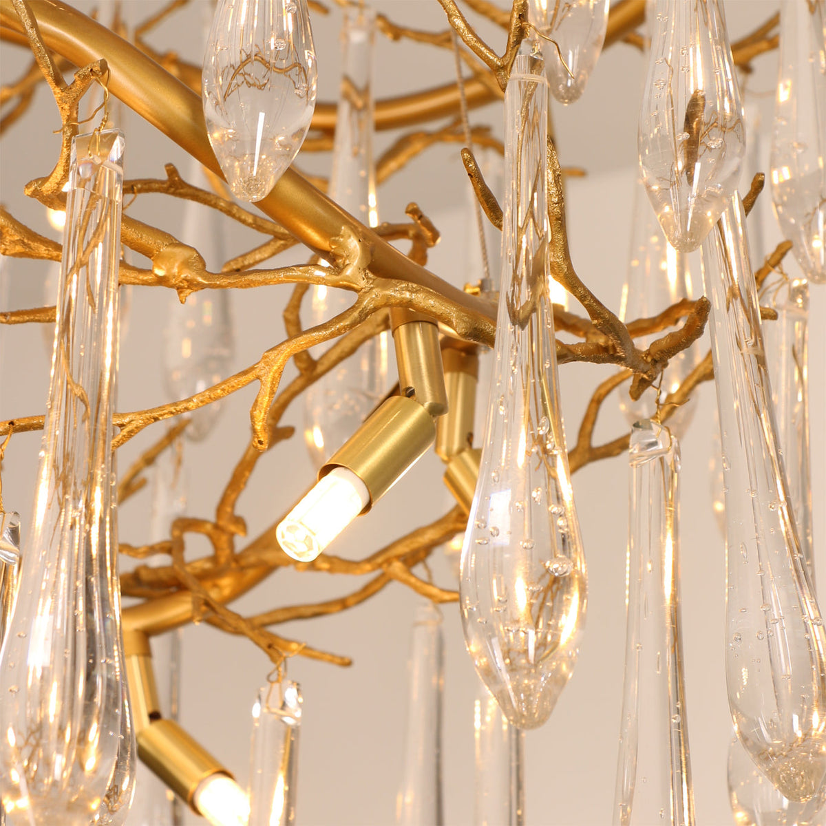 Waterfall Branch Brass Chandelier