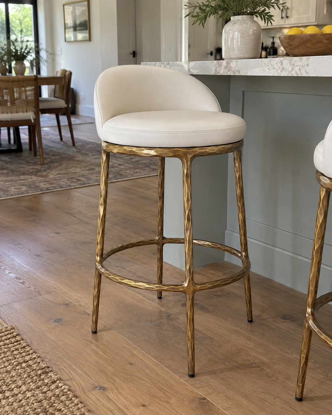 Hand-Forged Bar Counter Stool 31''H