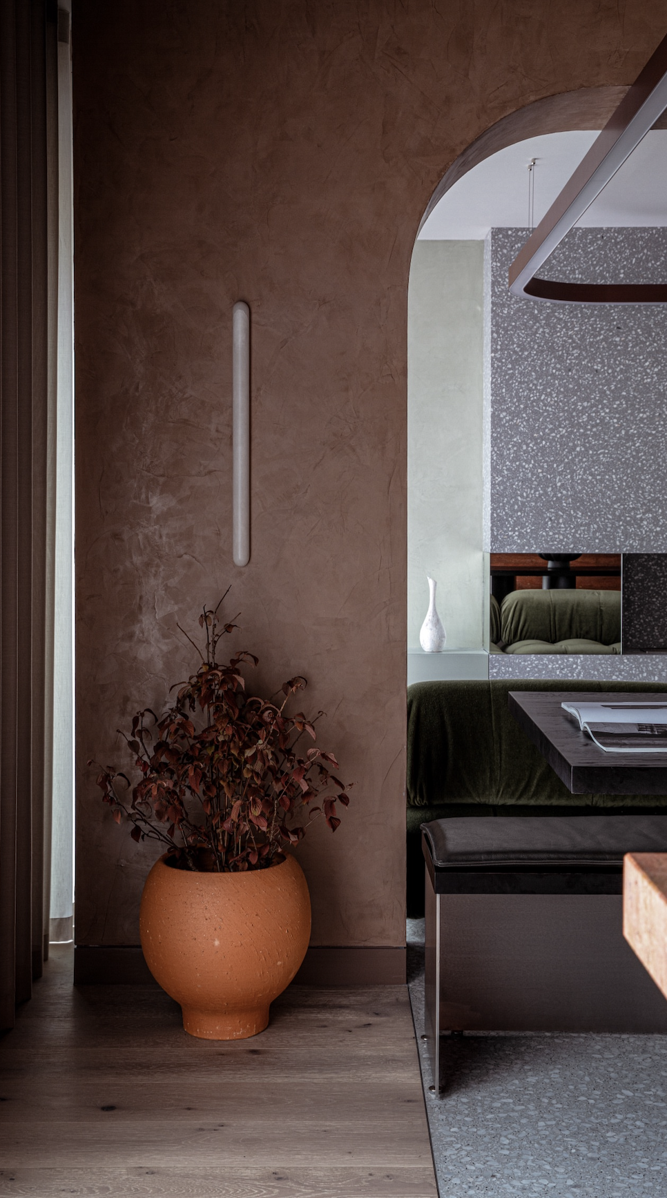 Alabaster Tubular Wall Light, 85cm