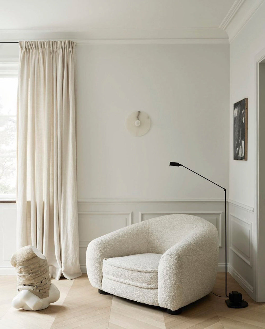Alba Simple Alabaster Wall Light, 28cm